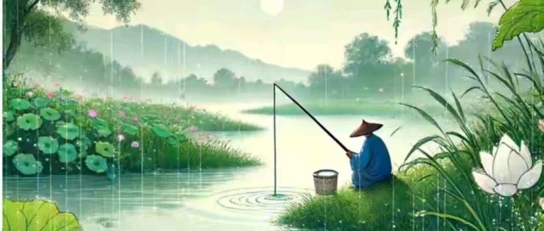 沐浴春风，悠然垂钓